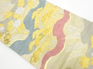 アンティーク　松・楓模様織り出し袋帯（材料）（サービス品）